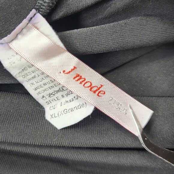 J Mode USA Pants Womens XL Black Pull On Wide Leg Flare Fold Over Waist Stretch - Picture 6 of 12